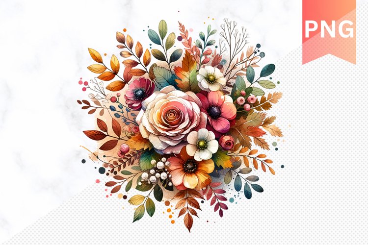 Autumn Botanical Sublimation - Clipart PNG Design