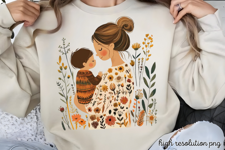 Mothers Day Folk Art Sublimation PNG