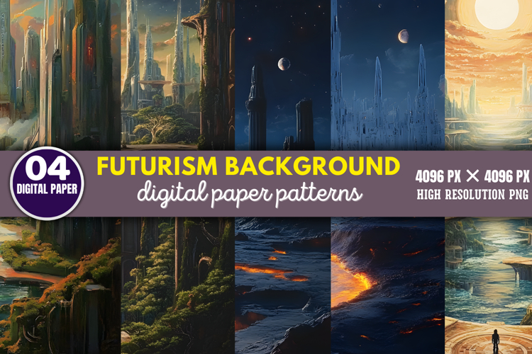 Futurism Background Digital Paper PNG