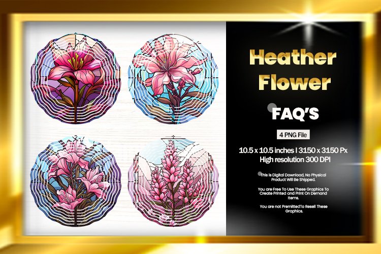 Heather Flower Wind Spinner Sublimation - 04 Variations example image 1