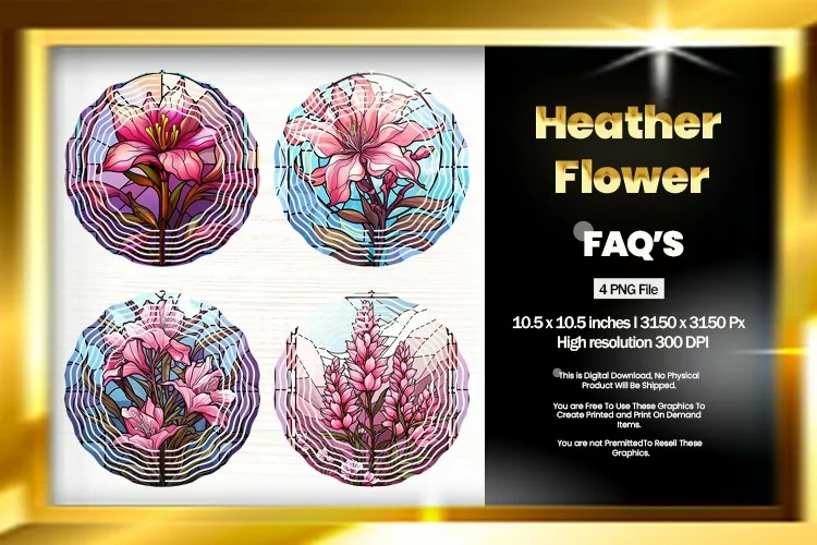 Heather Flower Wind Spinner Sublimation - 04 Variations