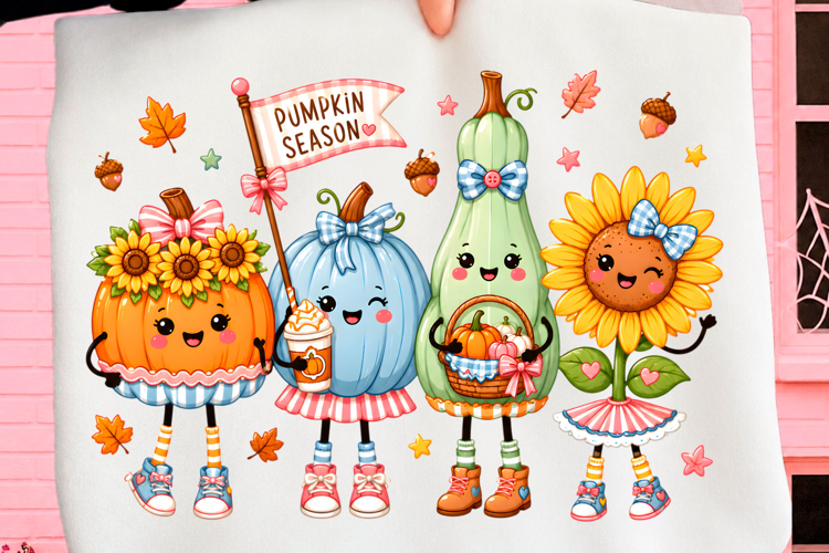 Cute Pumpkin Season Crew Png T-shirt