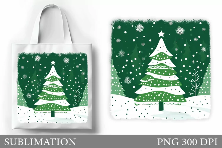 Christmas Tree Tote Bag. Christmas Tote Bag Sublimation