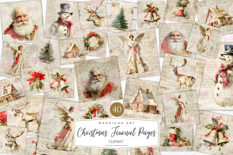 Vintage Christmas Journal Pages Png Clipart