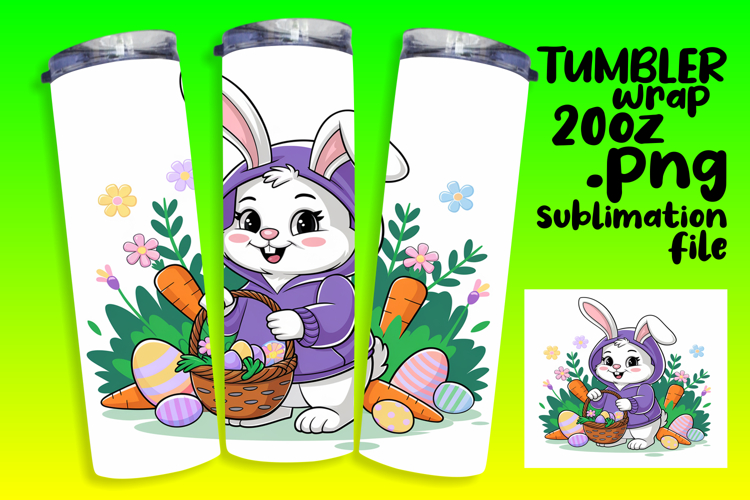 HIGH-QUALITY 20oz Tumbler PNG , Easter Bunny