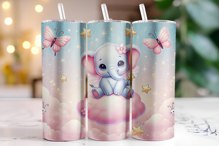 Elephant Valentines Day Tumbler Wrap Sublimation