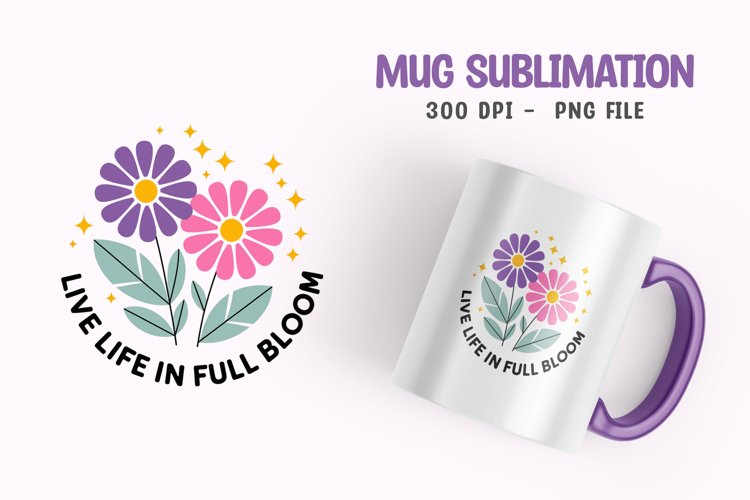 Flower mug sublimation png