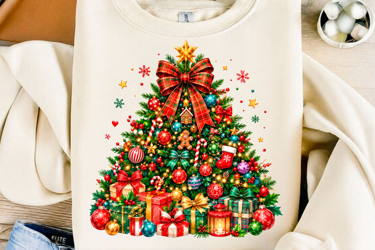 Festive Christmas Tree Gifts PNG