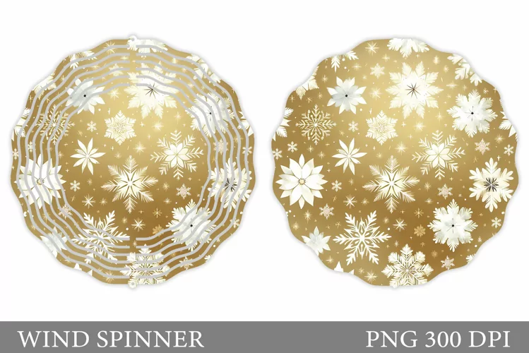 Snowflakes Wind Spinner. Snowflakes Spinner Sublimation