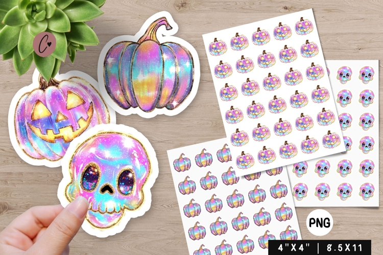 Iridescent Halloween Stickers | Halloween PNG