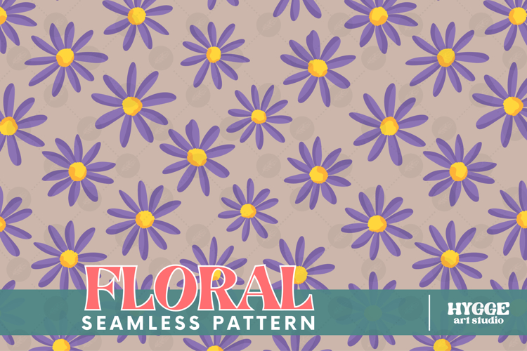 Retro Flowers Seamless Pattern Floral Png Sublimation Daisy