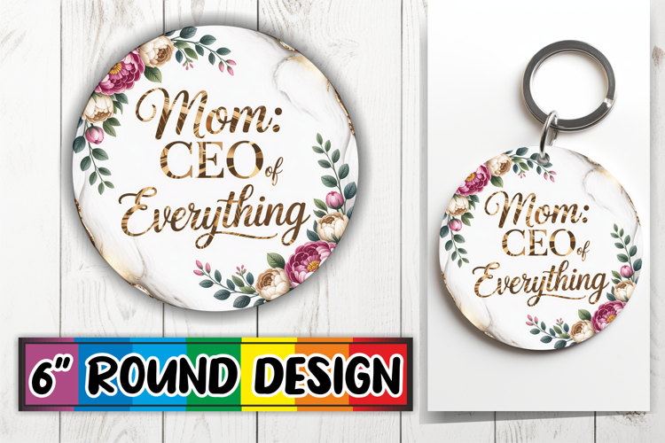 Blissful Keychain Round Style, Mothers Day