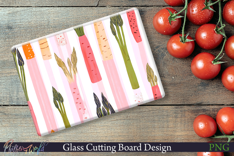 Cutting Board Design | Stripes | asparagus