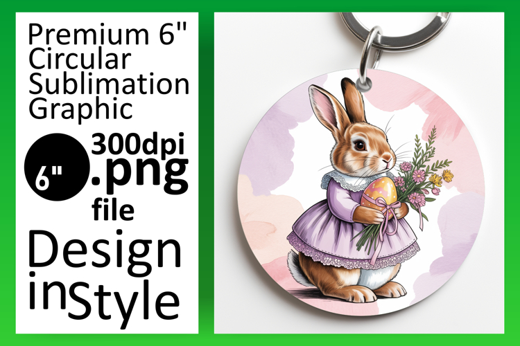 Stylish Circle Design for Car Coasters , Easter Bunny