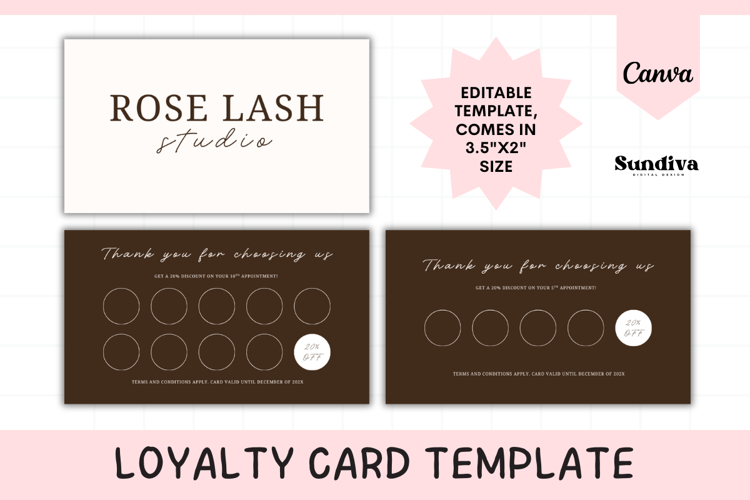 Editable Loyalty Card Template 13 | Customer Discount Stamp