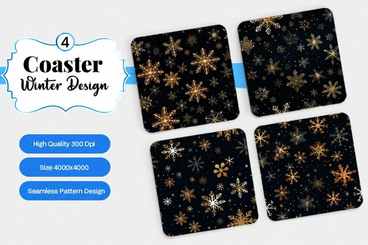 Square Coaster winter snow Sublimation