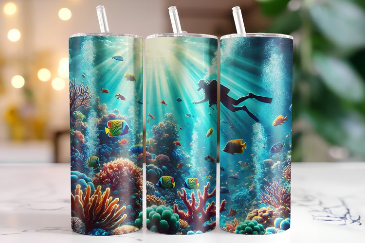 Diving life Tumbler Wrap | Sublimation | Tumblers example image 1