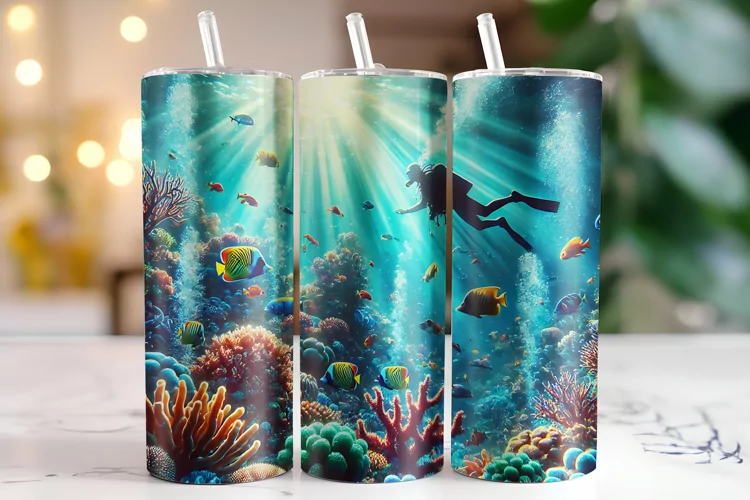 Diving life Tumbler Wrap | Sublimation | Tumblers
