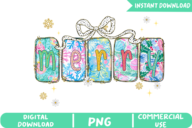 Tropical Merry Christmas Sublimation, Christmas Png example image 1