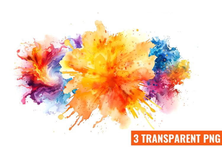 Watercolor Splashes Background Clipart