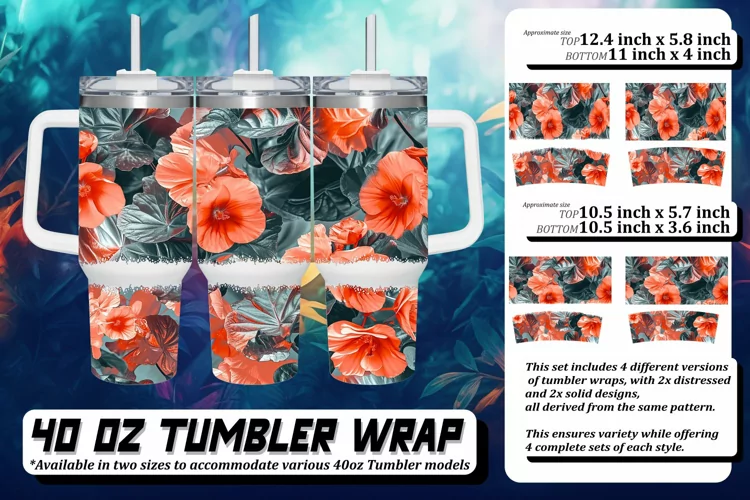 Whimsical 3D Flower Tumbler Art