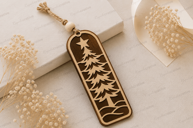 Layered Evergreen Tree Bookmark Laser Cut SVG File evergreen