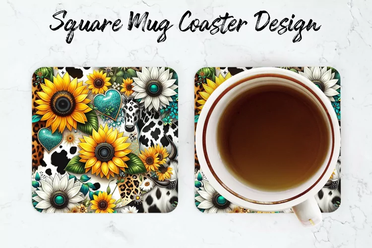 Sunflower Mug coaster | Coaster | Sublimation