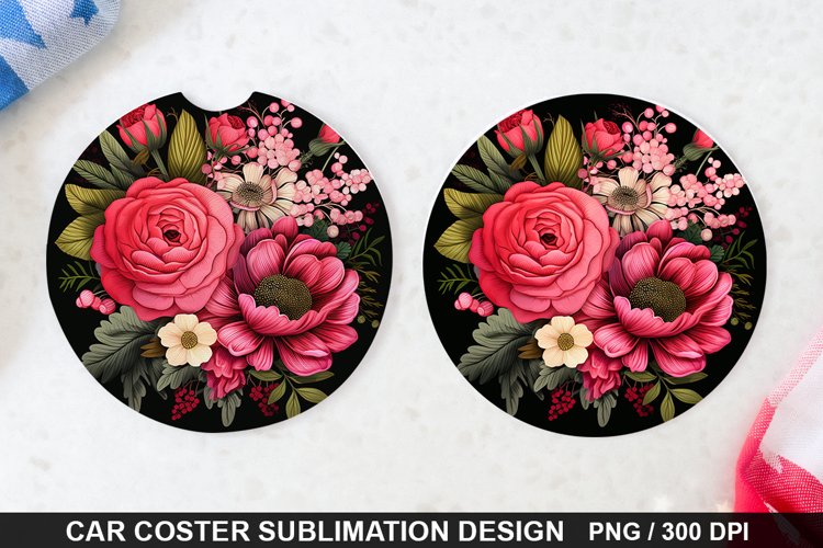 Bouquet Flowers - Coaster Sublimation Design