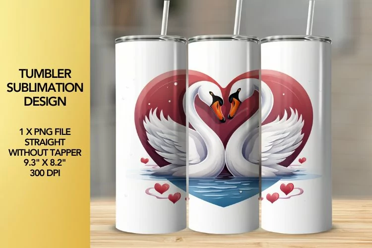 Swans Tumbler Sublimation Design