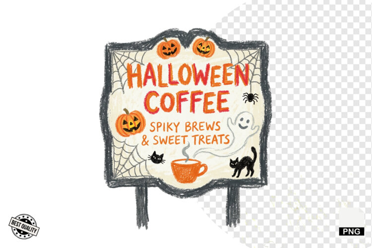 Halloween Coffee Signs PNG example image 1