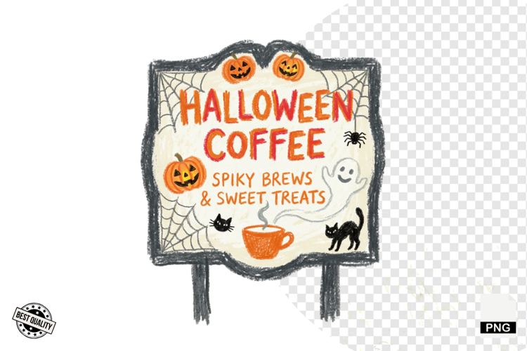 Halloween Coffee Signs PNG