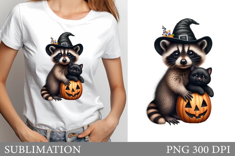 Cute Raccoon T-Shirt Design. Cute Raccoon Sublimation
