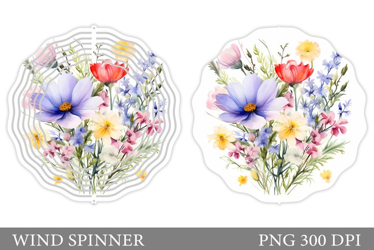 Flowers Wind Spinner Design. Wildflowers Wind Spinner example image 1
