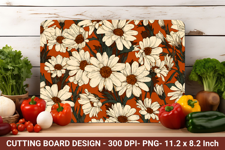 Vintage Daisy Flower Cutting Board | Cutting Board Png