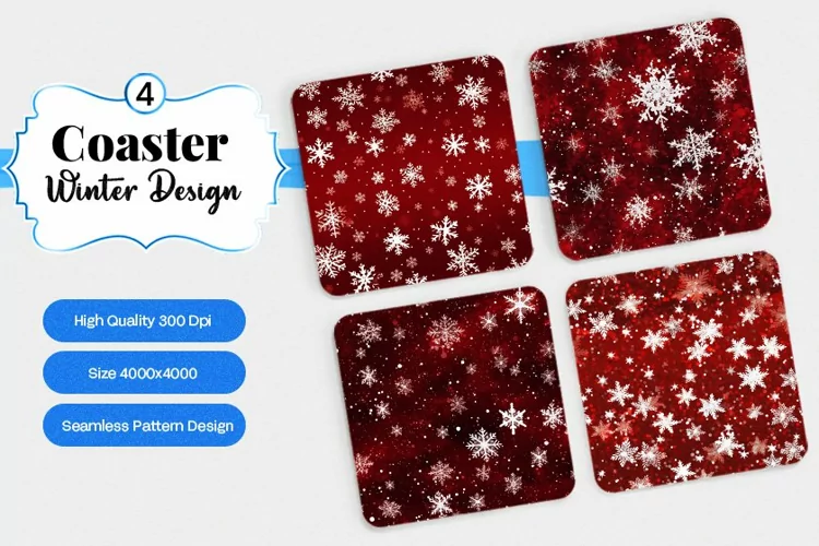 Square Coaster winter snow Sublimation
