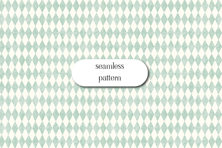 Mint Harlequin Diamond Seamless Pattern Vintage Texture Art
