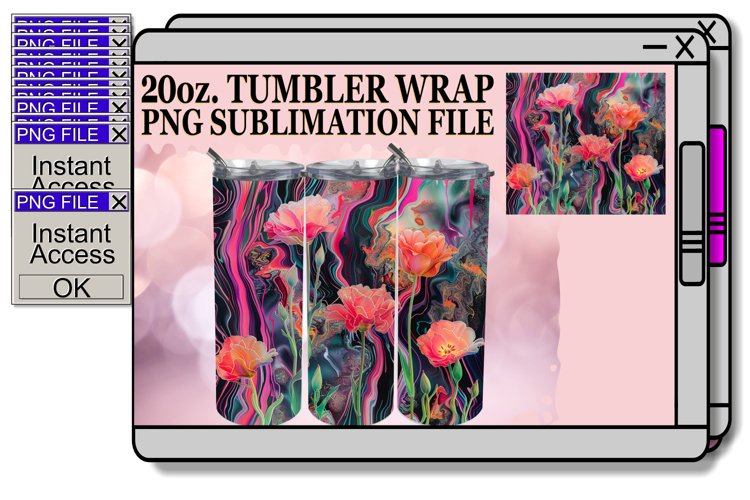 Elegant Spring Bloom Tumbler Wrap 20oz example image 1