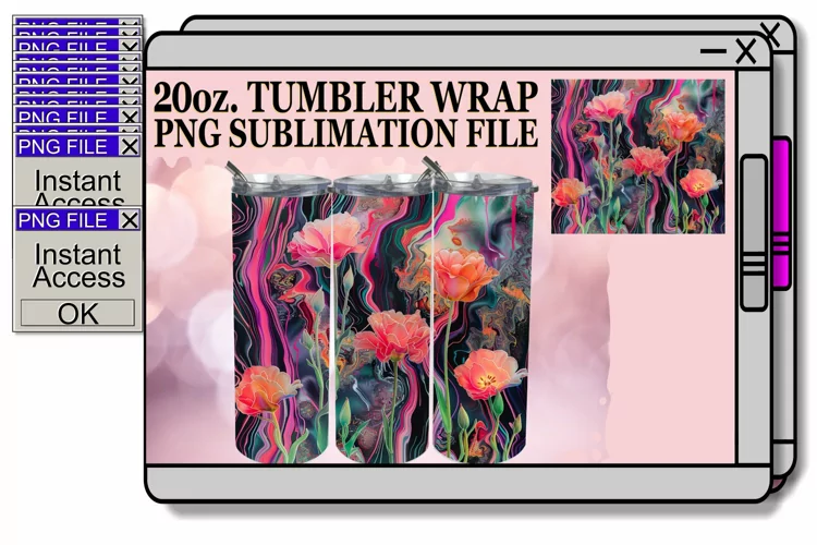 Elegant Spring Bloom Tumbler Wrap 20oz