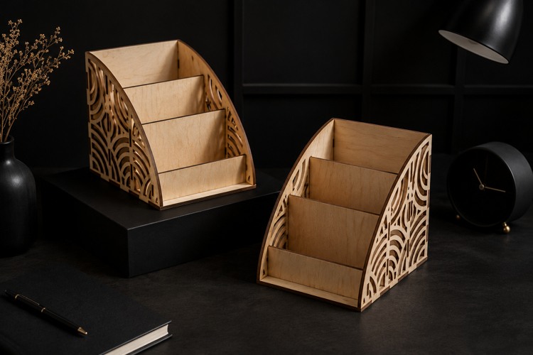 Wooden File Organizer Laser Cut SVG