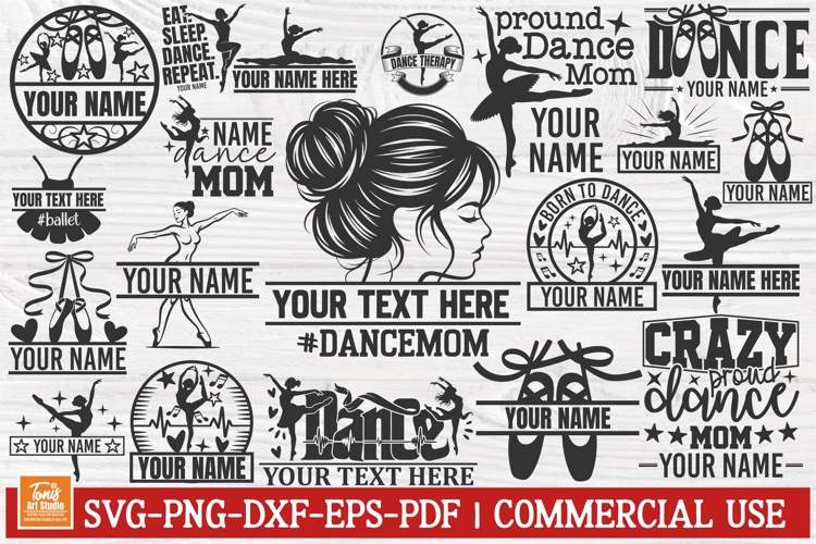 Dance Monogram SVG Bundle | Ballet Dancer Split Monogram Svg