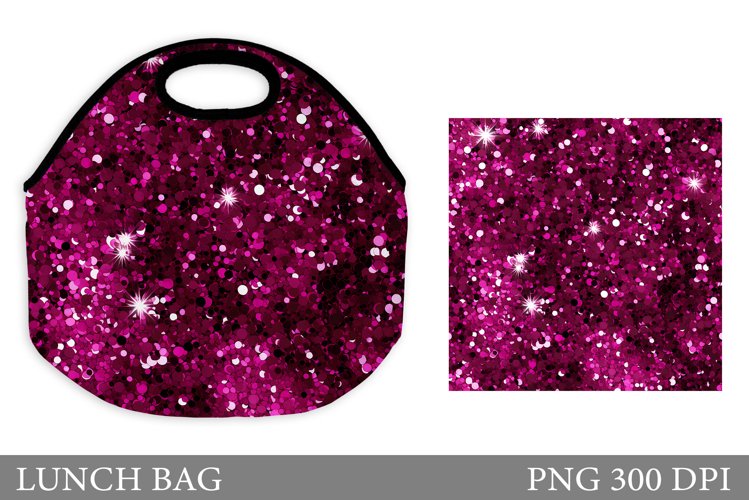 Glitter Lunch Bag Design. Sequins Lunch Bag Sublimation