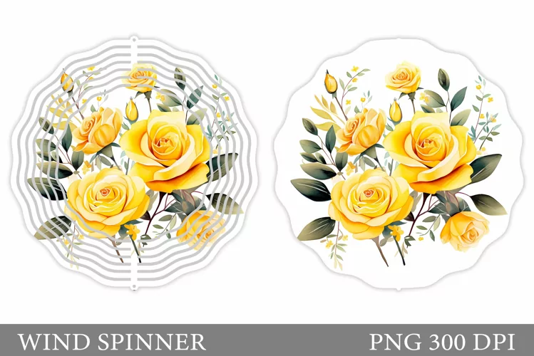 Flowers Wind Spinner Design. Rose Wind Spinner Sublimation