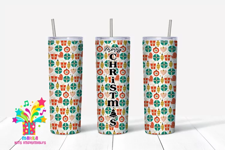 Merry Christmas Skinny tumbler Sublimation #9