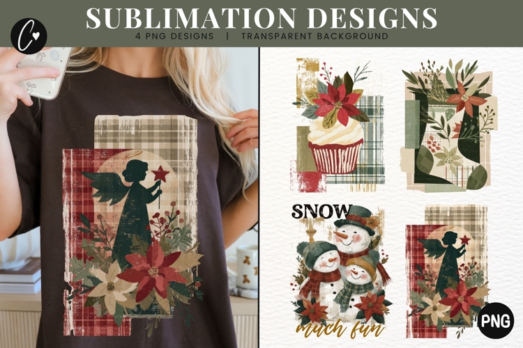 4 Vintage Christmas PNG Sublimation