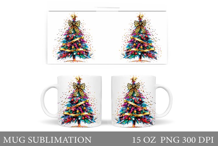 Christmas Tree Mug Sublimation. Christmas Tree Mug Design example image 1