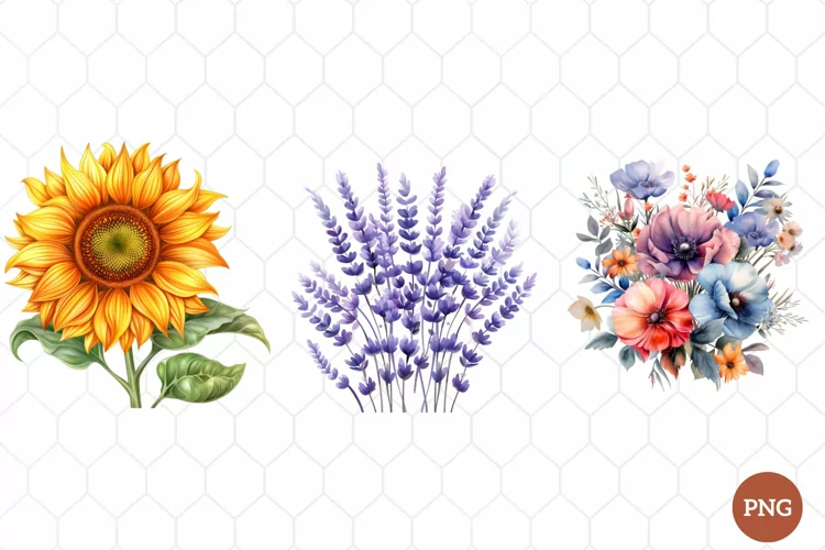 Watercolor Wildflowers Clipart