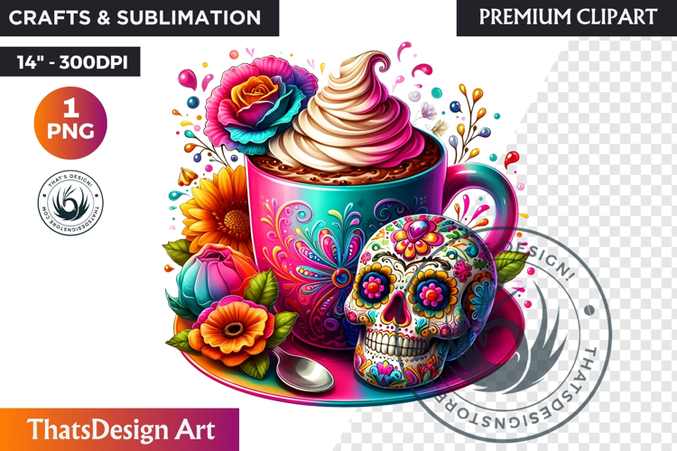 Pastel Floral Day of the Dead Clipart PNG,sugar skull design