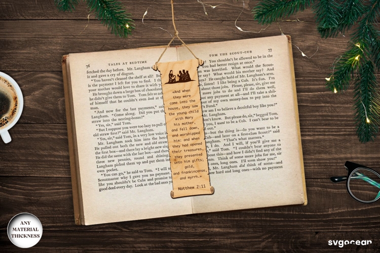 Nativity Scroll Bookmark Laser Cut | Glowforge | SVG