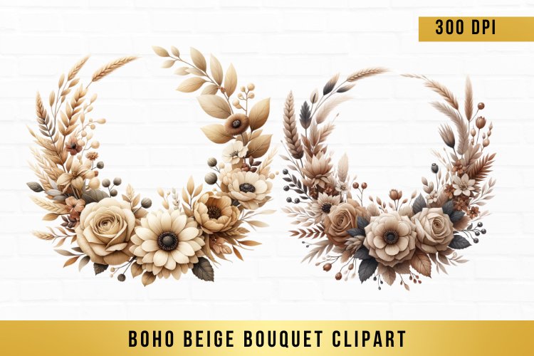 Boho Flowers Clipart Image 7