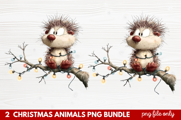 2 Christmas Animals PNG | Cute Festive Wildlife Clipart